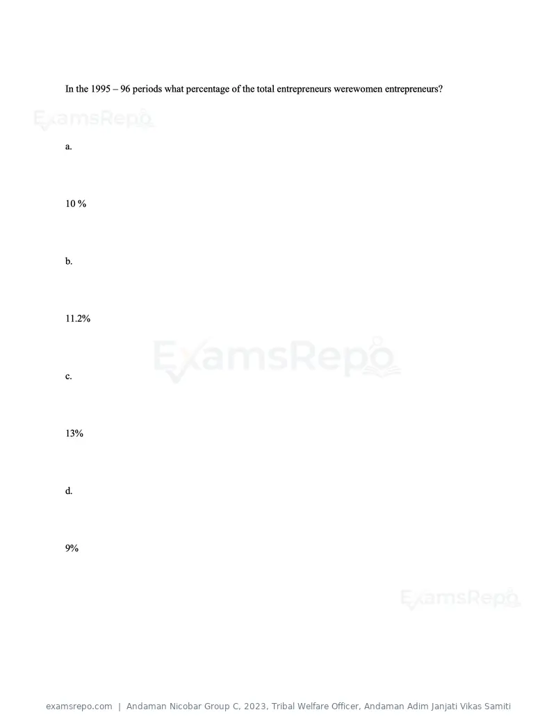 Andaman Nicobar Group C 2023 question paper, Tribal Welfare Officer, Andaman Adim Janjati Vikas Samiti, page 124 of 131