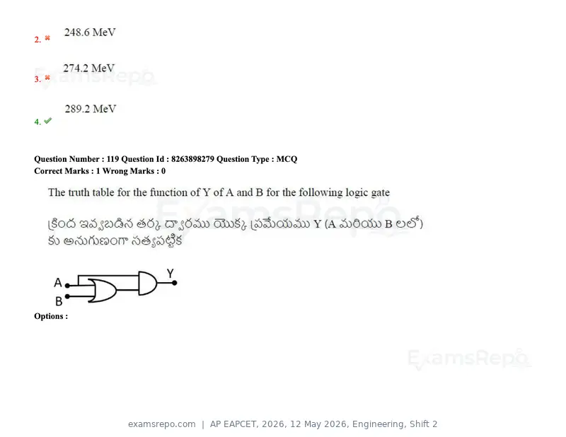 AP EAPCET 2026 question paper, 12 May 2026, Engineering, Shift 2, page 112 of 159