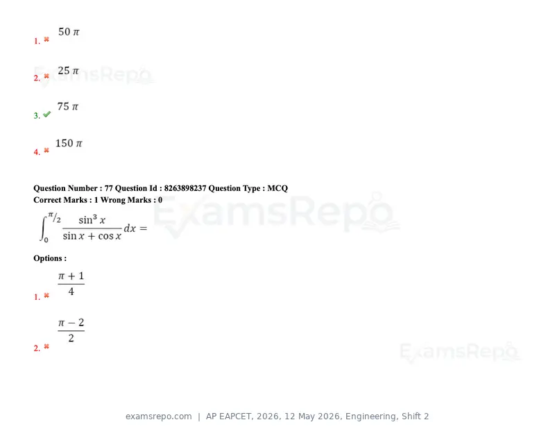 AP EAPCET 2026 question paper, 12 May 2026, Engineering, Shift 2, page 70 of 159