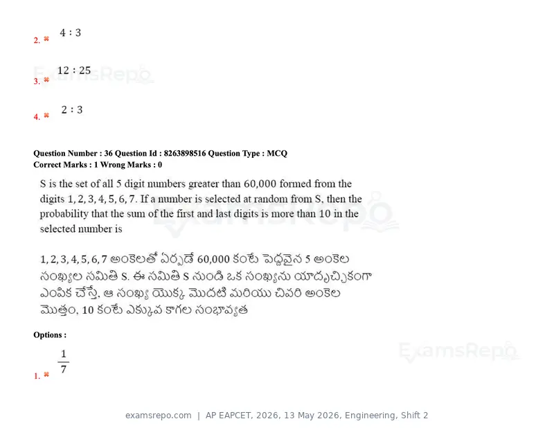 AP EAPCET 2026 question paper, 13 May 2026, Engineering, Shift 2, page 35 of 173