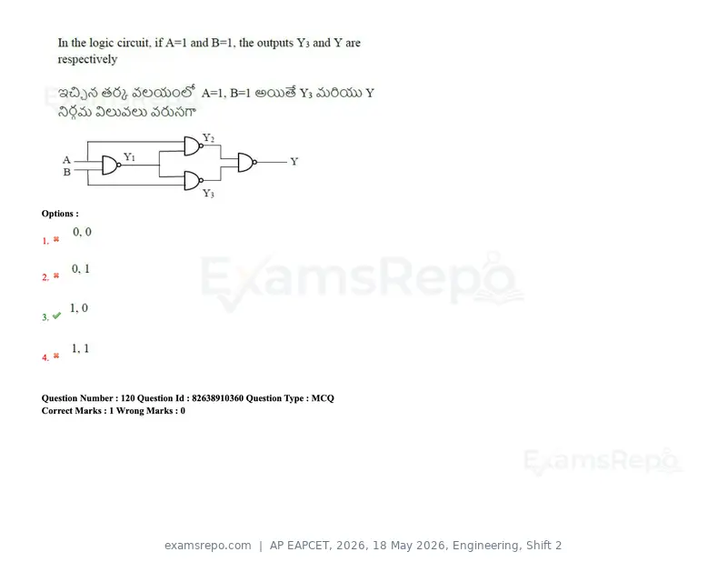 AP EAPCET 2026 question paper, 18 May 2026, Engineering, Shift 2, page 104 of 146