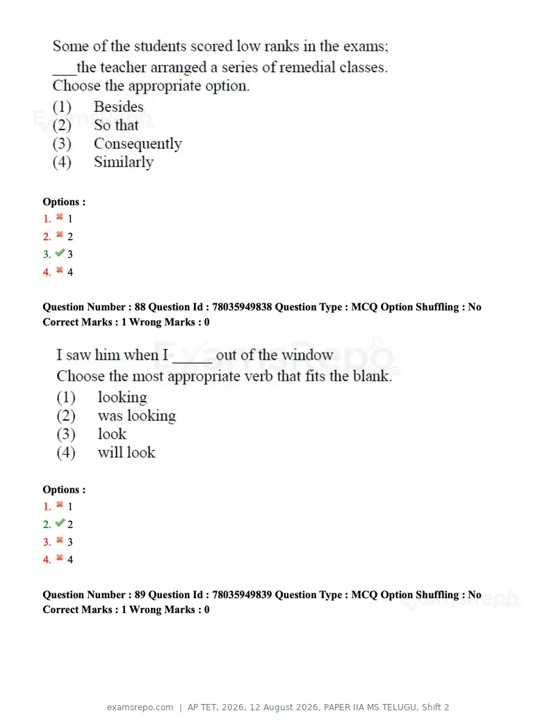 AP TET 2026 question paper, 12 August 2026, PAPER IIA MS TELUGU, Shift 2, page 62 of 116