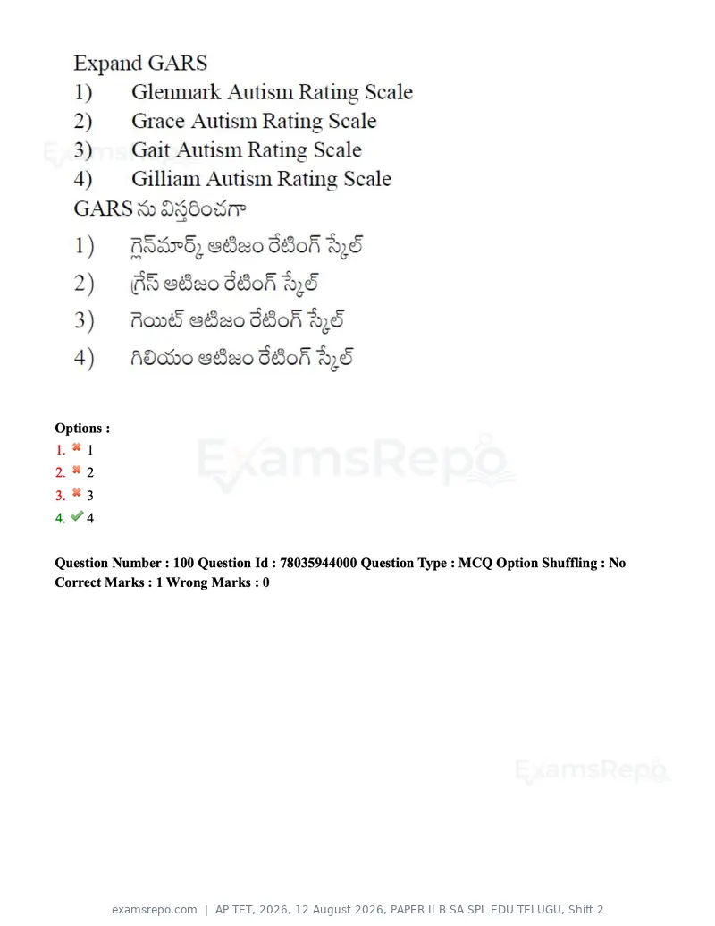 AP TET 2026 question paper, 12 August 2026, PAPER II B SA SPL EDU TELUGU, Shift 2, page 76 of 127