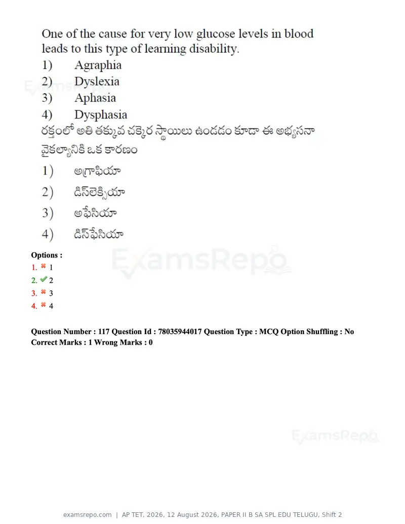 AP TET 2026 question paper, 12 August 2026, PAPER II B SA SPL EDU TELUGU, Shift 2, page 93 of 127