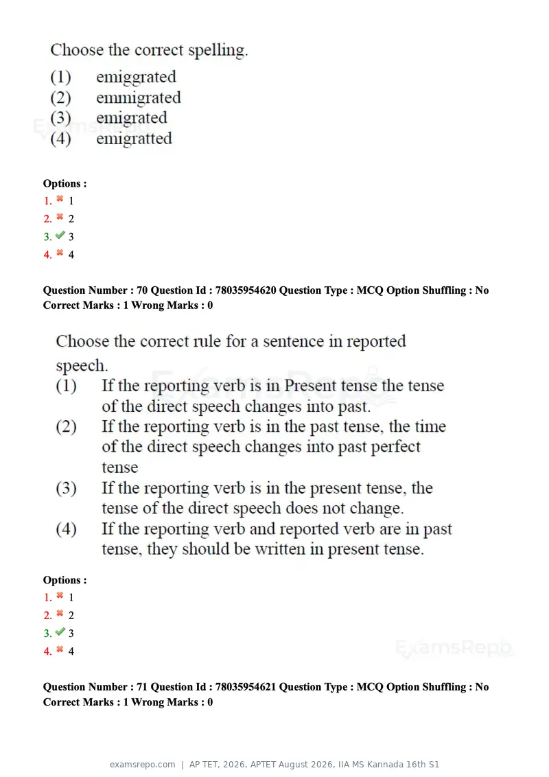 AP TET 2026 question paper, APTET August 2026, IIA MS Kannada 16th S1, page 51 of 116
