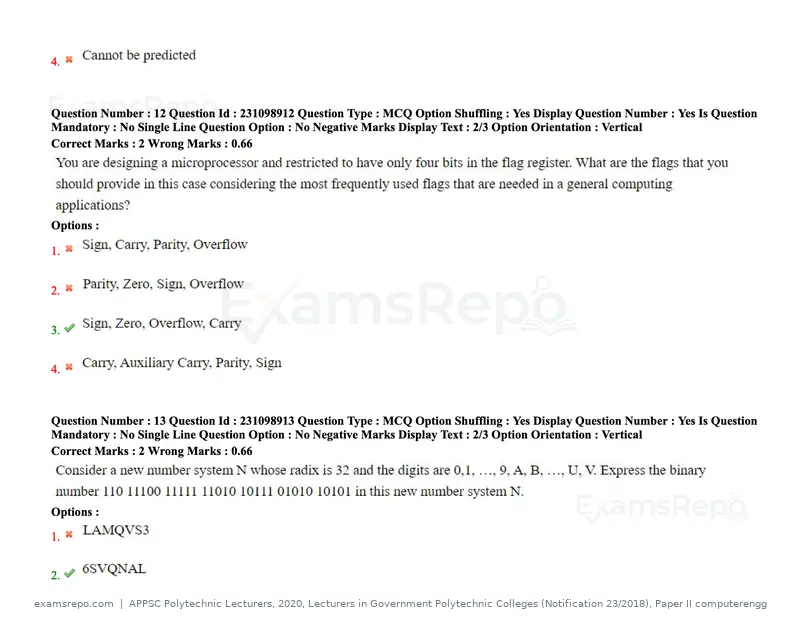 APPSC Polytechnic Lecturers 2020 question paper, Lecturers in Government Polytechnic Colleges (Notification 23/2018), Paper II computerengg, page 8 of 80