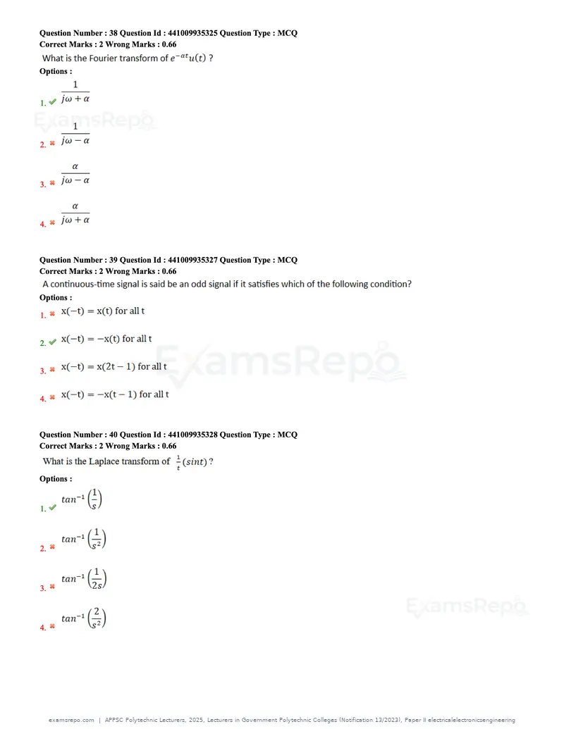 APPSC Polytechnic Lecturers 2025 question paper, Lecturers in Government Polytechnic Colleges (Notification 13/2023), Paper II electricalelectronicsengineering, page 13 of 47