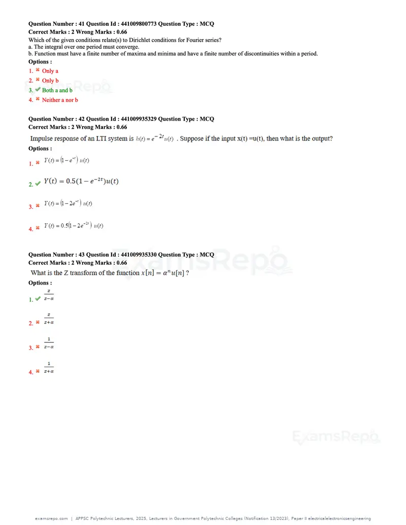 APPSC Polytechnic Lecturers 2025 question paper, Lecturers in Government Polytechnic Colleges (Notification 13/2023), Paper II electricalelectronicsengineering, page 14 of 47