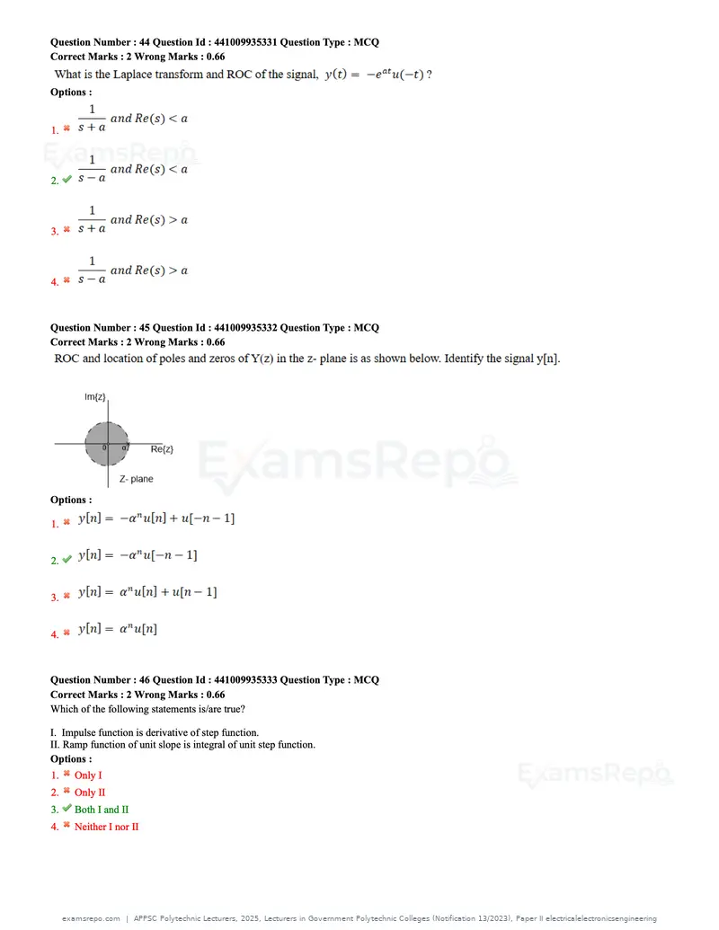 APPSC Polytechnic Lecturers 2025 question paper, Lecturers in Government Polytechnic Colleges (Notification 13/2023), Paper II electricalelectronicsengineering, page 15 of 47