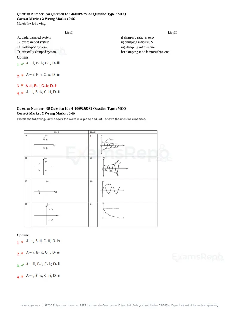 APPSC Polytechnic Lecturers 2025 question paper, Lecturers in Government Polytechnic Colleges (Notification 13/2023), Paper II electricalelectronicsengineering, page 30 of 47