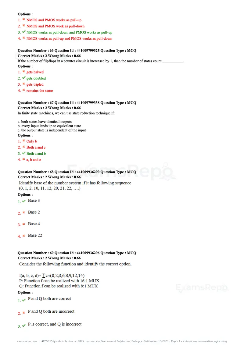 APPSC Polytechnic Lecturers 2025 question paper, Lecturers in Government Polytechnic Colleges (Notification 13/2023), Paper II electronicscommunicationengineering, page 19 of 42