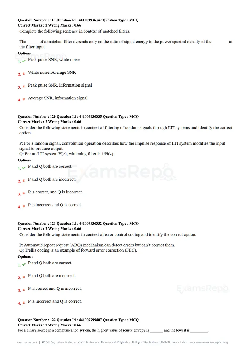 APPSC Polytechnic Lecturers 2025 question paper, Lecturers in Government Polytechnic Colleges (Notification 13/2023), Paper II electronicscommunicationengineering, page 34 of 42