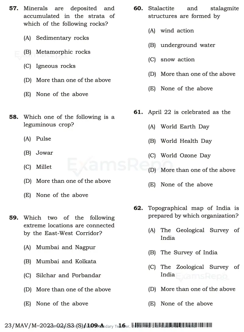Bihar Secondary Teacher 2023 question paper, TRE 2.0, Class 9 to 10, Hindi, page 16 of 32
