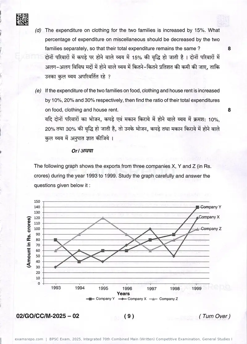 BPSC Exam 2025 question paper, Integrated 70th Combined Main (Written) Competitive Examination, General Studies I, page 9 of 12