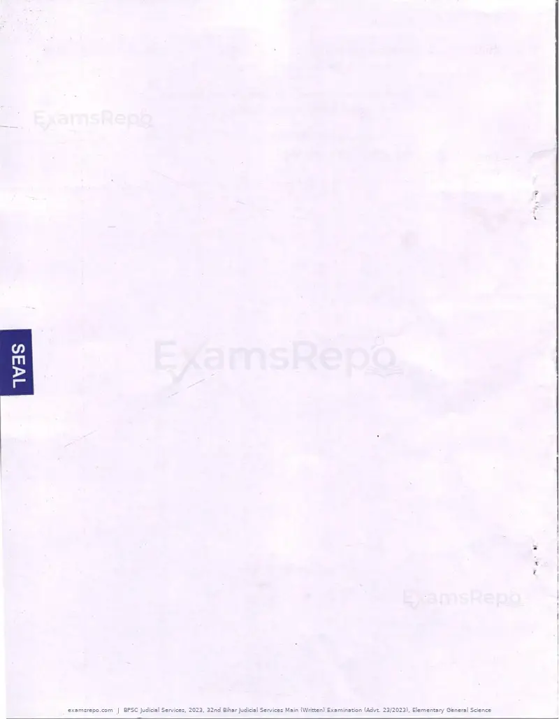 BPSC Judicial Services 2023 question paper, 32nd Bihar Judicial Services Main (Written) Examination (Advt. 23/2023), Elementary General Science, page 8 of 8