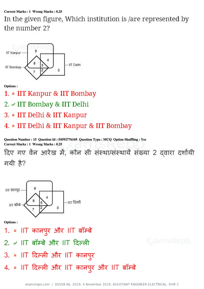 DSSSB AE 2019 question paper, 4 November 2019, ASSISTANT ENGINEER ELECTRICAL, Shift 2, page 16 of 193