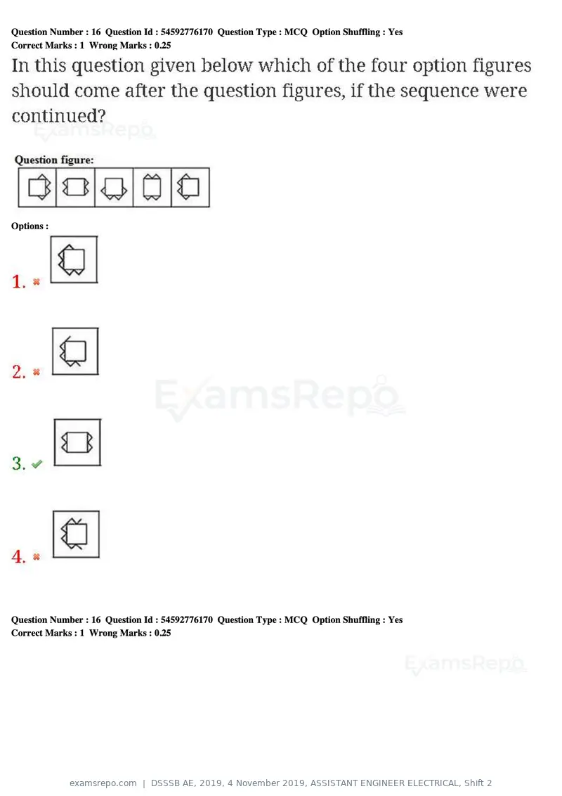 DSSSB AE 2019 question paper, 4 November 2019, ASSISTANT ENGINEER ELECTRICAL, Shift 2, page 17 of 193
