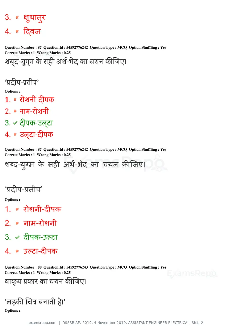 DSSSB AE 2019 question paper, 4 November 2019, ASSISTANT ENGINEER ELECTRICAL, Shift 2, page 81 of 193