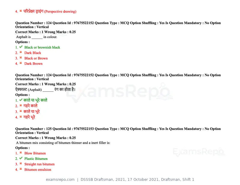 DSSSB Draftsman 2021 question paper, 17 October 2021, Draftsman, Shift 1, page 107 of 162