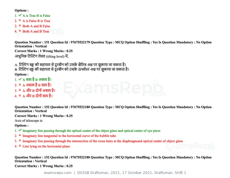 DSSSB Draftsman 2021 question paper, 17 October 2021, Draftsman, Shift 1, page 128 of 162