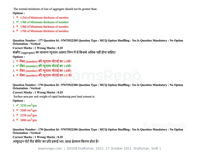 DSSSB Draftsman 2021 question paper, 17 October 2021, Draftsman, Shift 1, page 146 of 162
