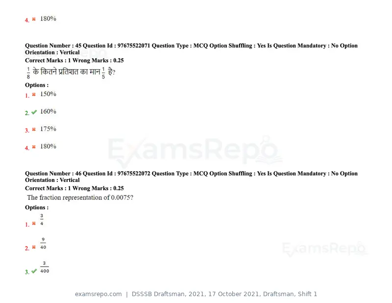 DSSSB Draftsman 2021 question paper, 17 October 2021, Draftsman, Shift 1, page 37 of 162