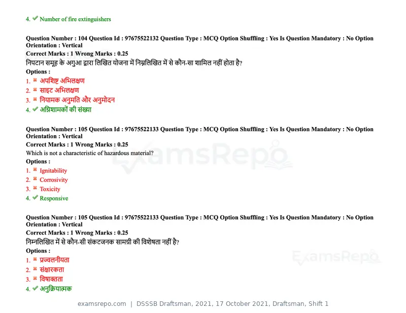 DSSSB Draftsman 2021 question paper, 17 October 2021, Draftsman, Shift 1, page 93 of 162