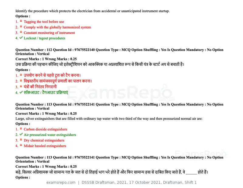 DSSSB Draftsman 2021 question paper, 17 October 2021, Draftsman, Shift 1, page 98 of 162
