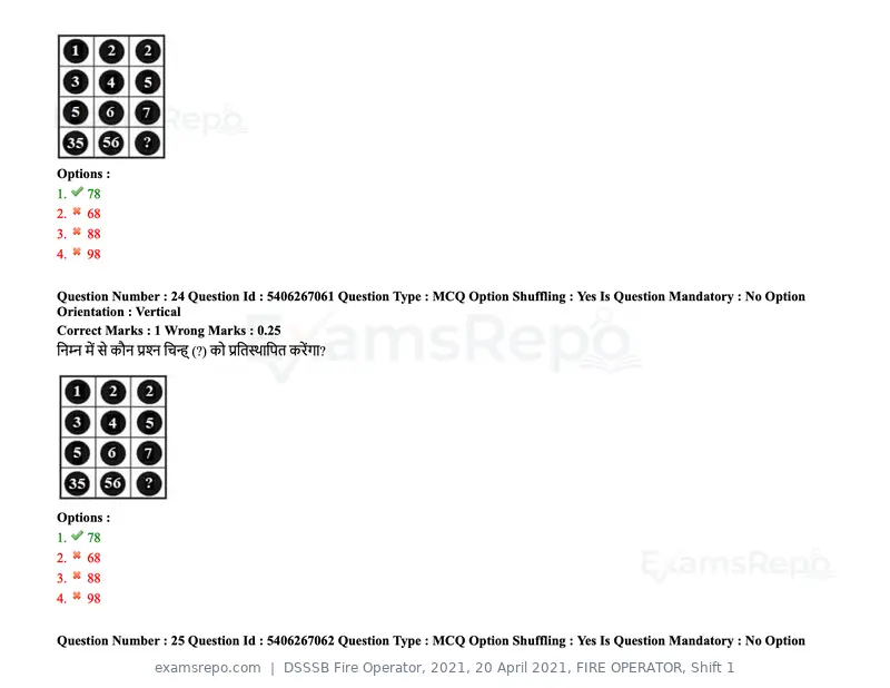 DSSSB Fire Operator 2021 question paper, 20 April 2021, FIRE OPERATOR, Shift 1, page 21 of 170