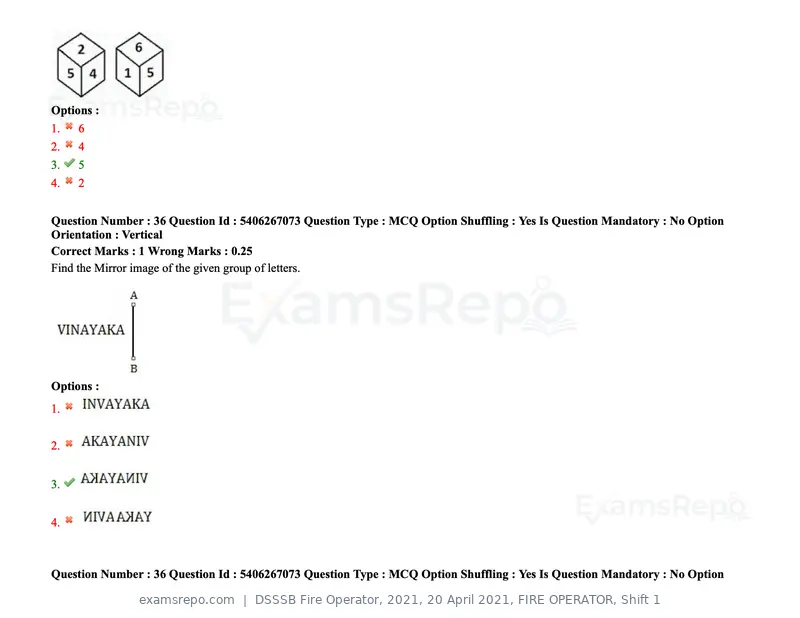 DSSSB Fire Operator 2021 question paper, 20 April 2021, FIRE OPERATOR, Shift 1, page 32 of 170