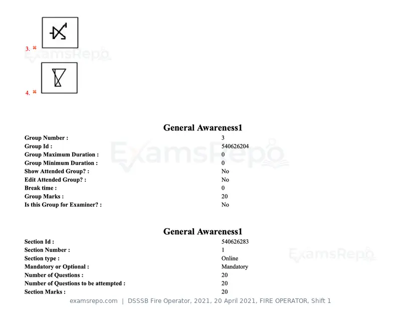 DSSSB Fire Operator 2021 question paper, 20 April 2021, FIRE OPERATOR, Shift 1, page 39 of 170