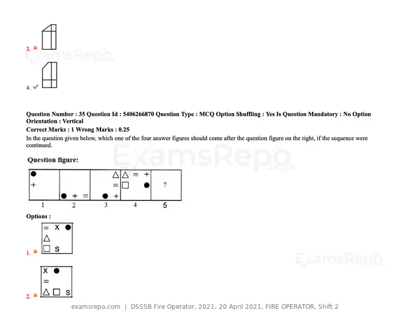 DSSSB Fire Operator 2021 question paper, 20 April 2021, FIRE OPERATOR, Shift 2, page 32 of 172