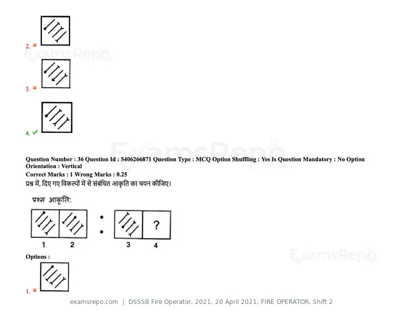 DSSSB Fire Operator 2021 question paper, 20 April 2021, FIRE OPERATOR, Shift 2, page 35 of 172