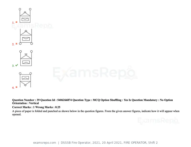 DSSSB Fire Operator 2021 question paper, 20 April 2021, FIRE OPERATOR, Shift 2, page 40 of 172