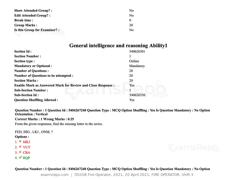 DSSSB Fire Operator 2021 question paper, 20 April 2021, FIRE OPERATOR, Shift 3, page 2 of 173