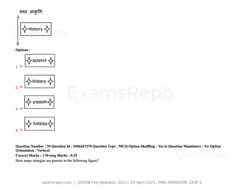DSSSB Fire Operator 2021 question paper, 20 April 2021, FIRE OPERATOR, Shift 3, page 39 of 173