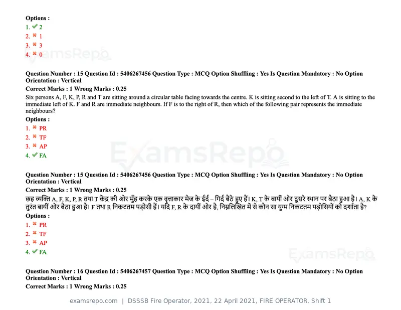 DSSSB Fire Operator 2021 question paper, 22 April 2021, FIRE OPERATOR, Shift 1, page 12 of 182