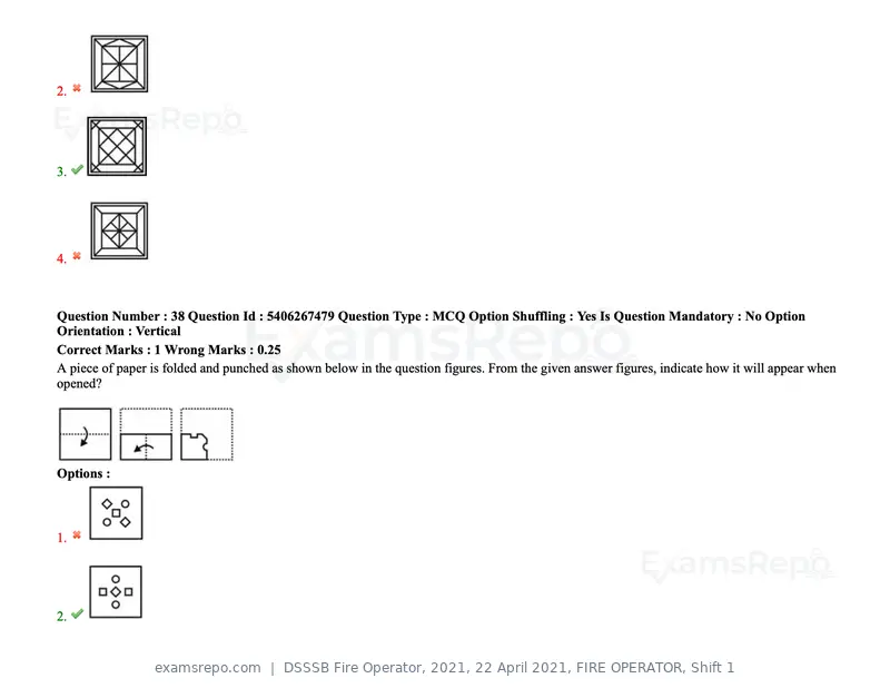 DSSSB Fire Operator 2021 question paper, 22 April 2021, FIRE OPERATOR, Shift 1, page 40 of 182