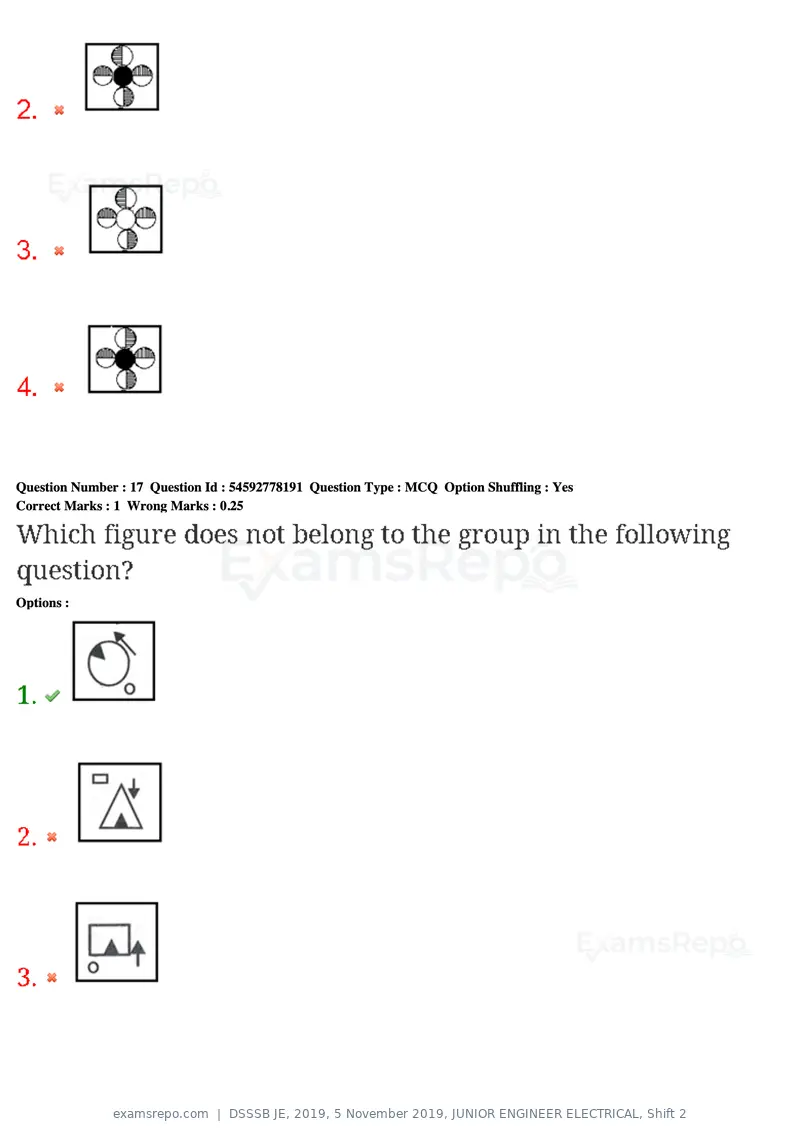 DSSSB JE 2019 question paper, 5 November 2019, JUNIOR ENGINEER ELECTRICAL, Shift 2, page 20 of 180