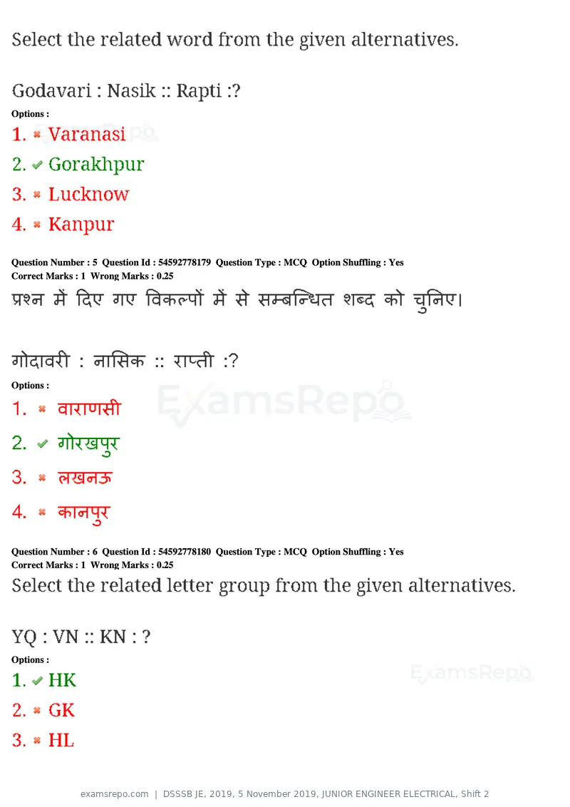 DSSSB JE 2019 question paper, 5 November 2019, JUNIOR ENGINEER ELECTRICAL, Shift 2, page 5 of 180