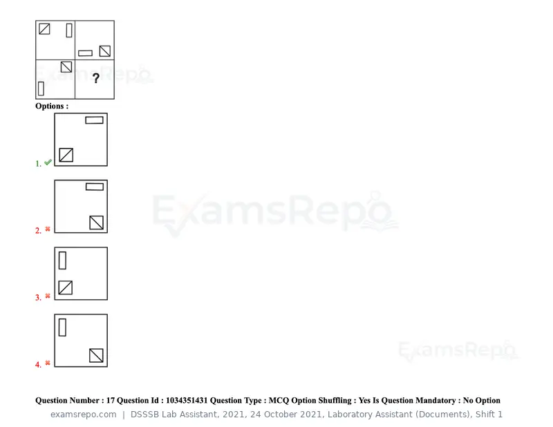 DSSSB Lab Assistant 2021 question paper, 24 October 2021, Laboratory Assistant (Documents), Shift 1, page 16 of 157