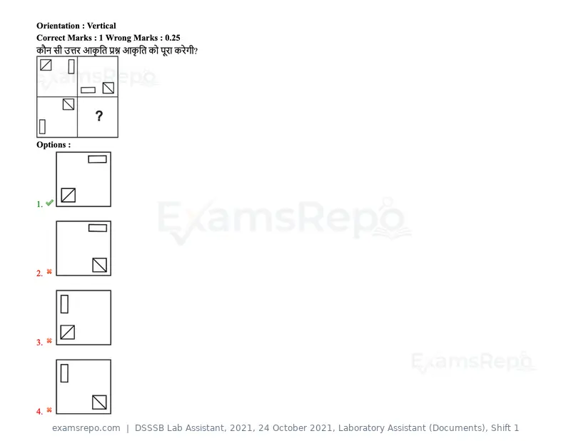 DSSSB Lab Assistant 2021 question paper, 24 October 2021, Laboratory Assistant (Documents), Shift 1, page 17 of 157