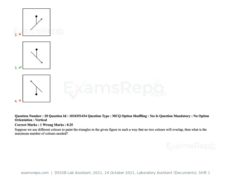 DSSSB Lab Assistant 2021 question paper, 24 October 2021, Laboratory Assistant (Documents), Shift 1, page 22 of 157