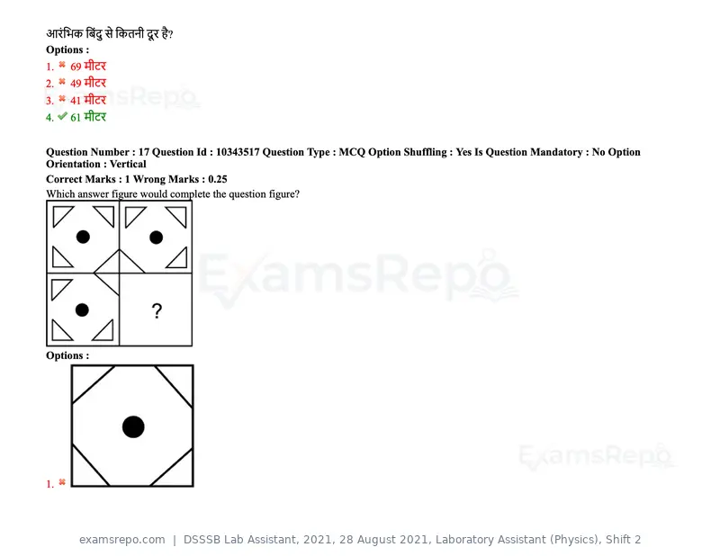 DSSSB Lab Assistant 2021 question paper, 28 August 2021, Laboratory Assistant (Physics), Shift 2, page 15 of 158