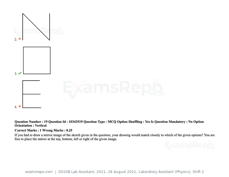 DSSSB Lab Assistant 2021 question paper, 28 August 2021, Laboratory Assistant (Physics), Shift 2, page 20 of 158