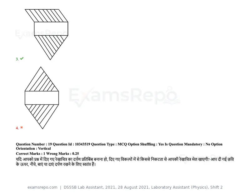 DSSSB Lab Assistant 2021 question paper, 28 August 2021, Laboratory Assistant (Physics), Shift 2, page 22 of 158