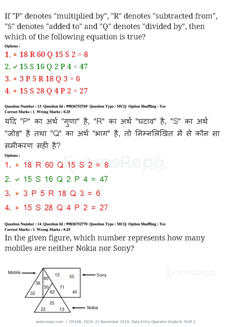 DSSSB 2019 question paper, 22 November 2019, Data Entry Operator Grade B, Shift 2, page 14 of 204