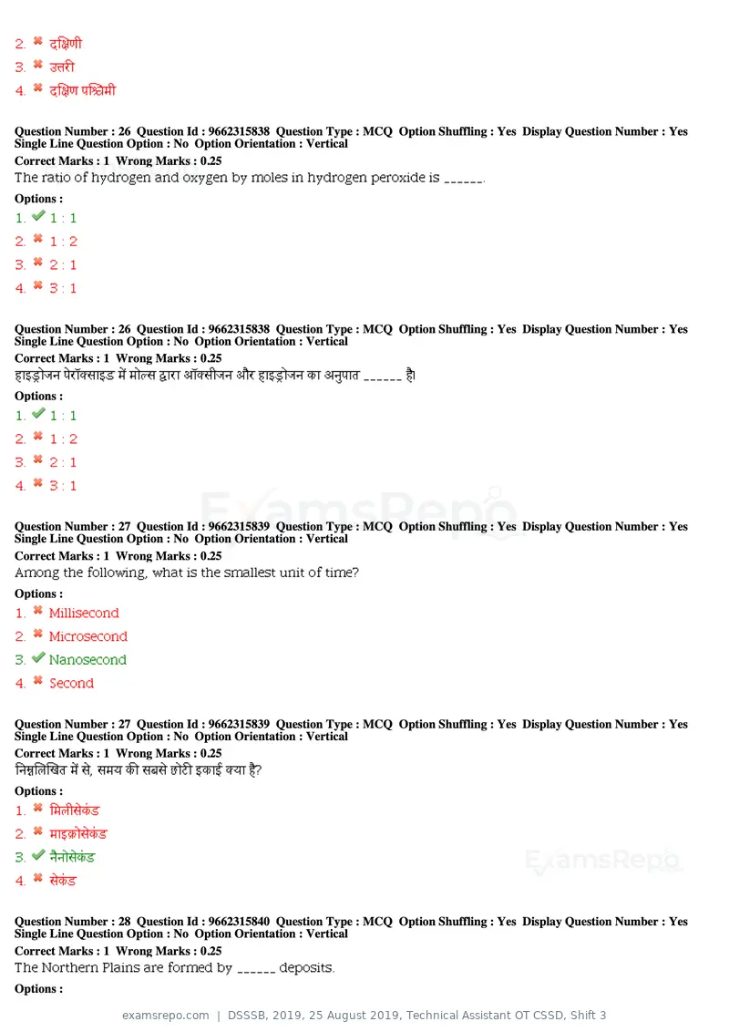 DSSSB 2019 question paper, 25 August 2019, Technical Assistant OT CSSD, Shift 3, page 18 of 125