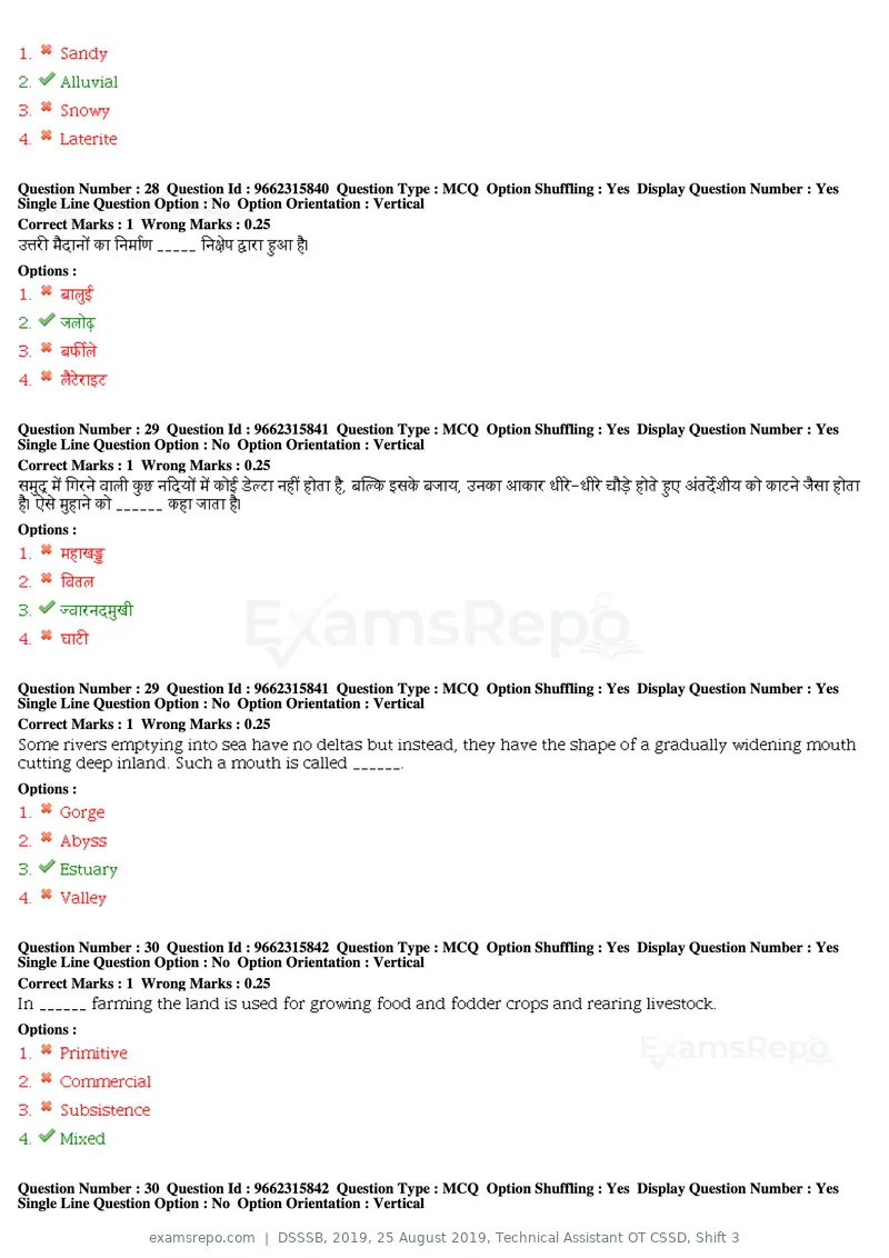 DSSSB 2019 question paper, 25 August 2019, Technical Assistant OT CSSD, Shift 3, page 19 of 125