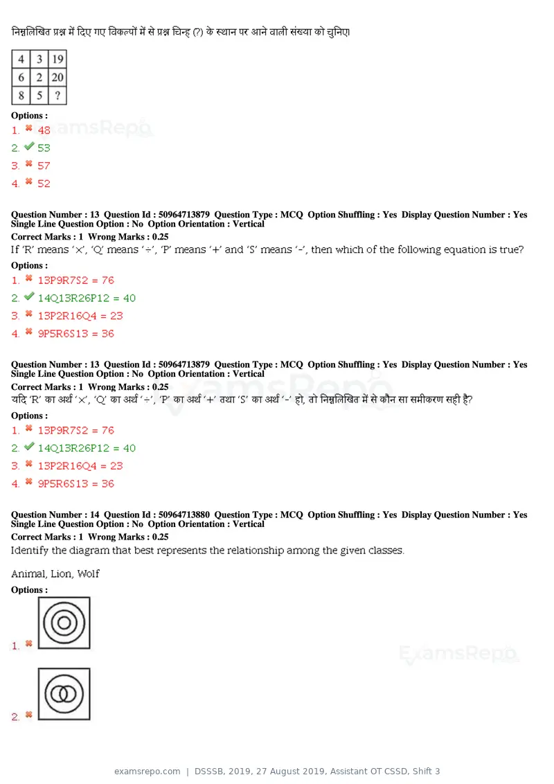 DSSSB 2019 question paper, 27 August 2019, Assistant OT CSSD, Shift 3, page 8 of 128